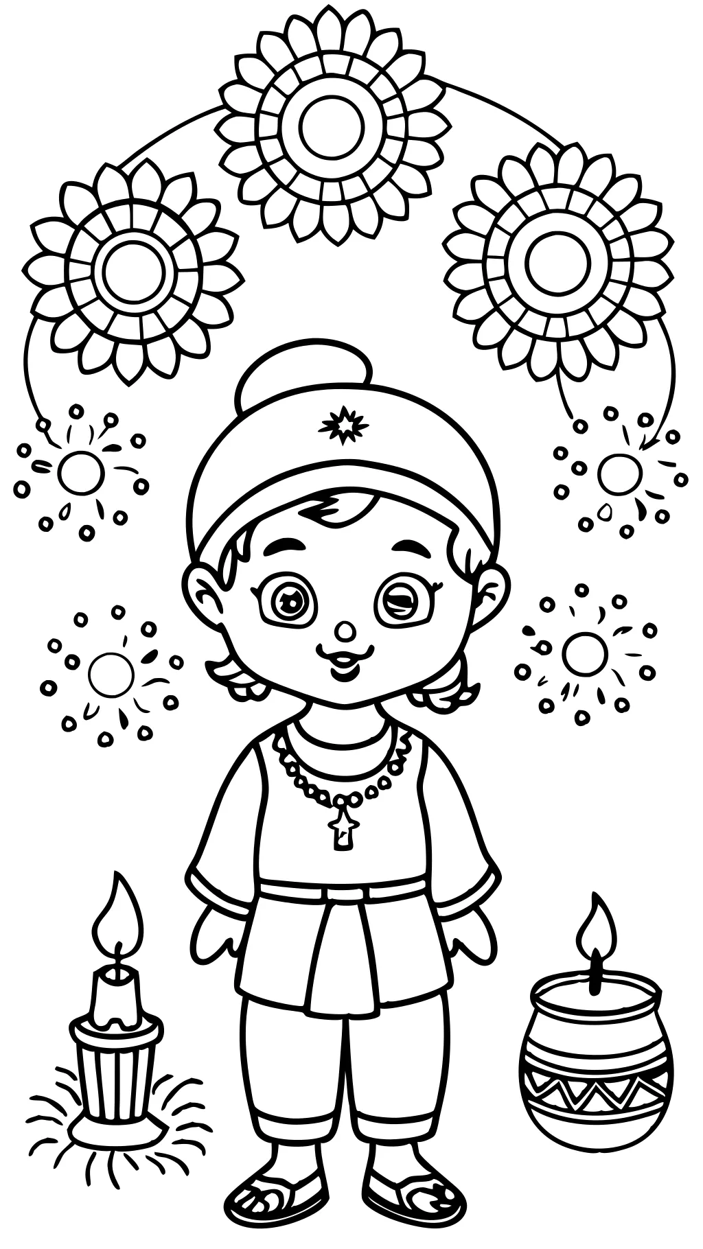 Página para colorear de Diwali